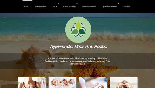Diseño pagina web adaptable celulares AYURVEDA YOGA MAR DEL PLATA