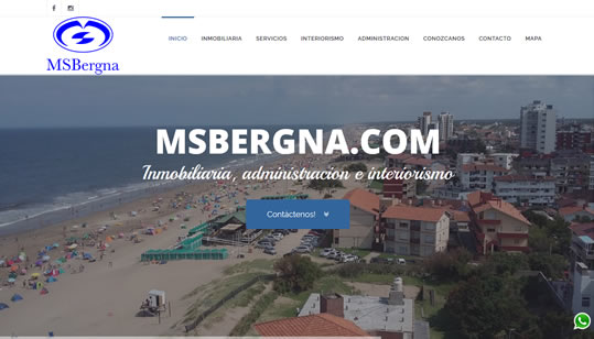 Diseño pagina web adaptable celulares MS BERGNA Cariló