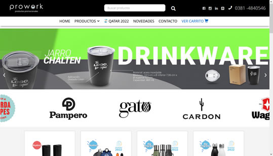Diseño pagina web PRO-WORK Merchandising