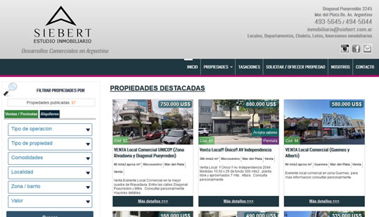 Diseño pagina web adaptable celulares Siebert - Mar del Plata